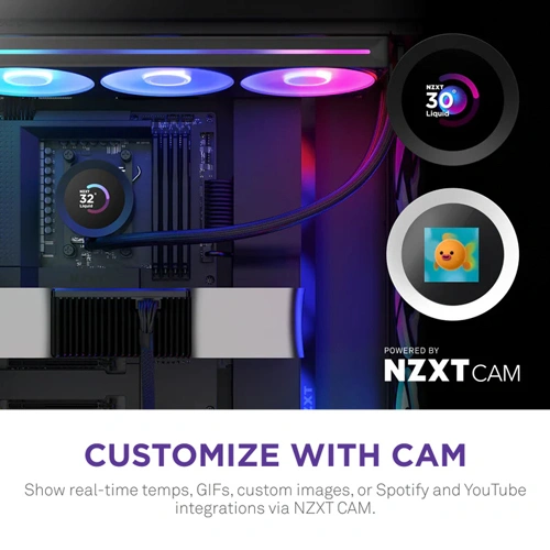 NZXT Kraken Plus 360 RGB CPU Liquid Cooler with LCD Display